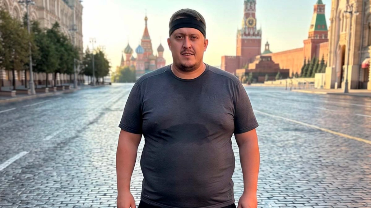 Евгений Зайферт - утренняя пробежка по центру Москвы